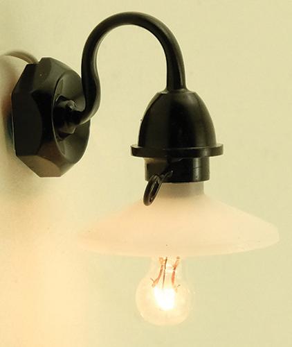 Dollhouse Miniature Outdoor Security Light 12V Bipin Pea Black